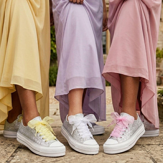 Laced Up for Love – Organza Ribbon Shoelaces