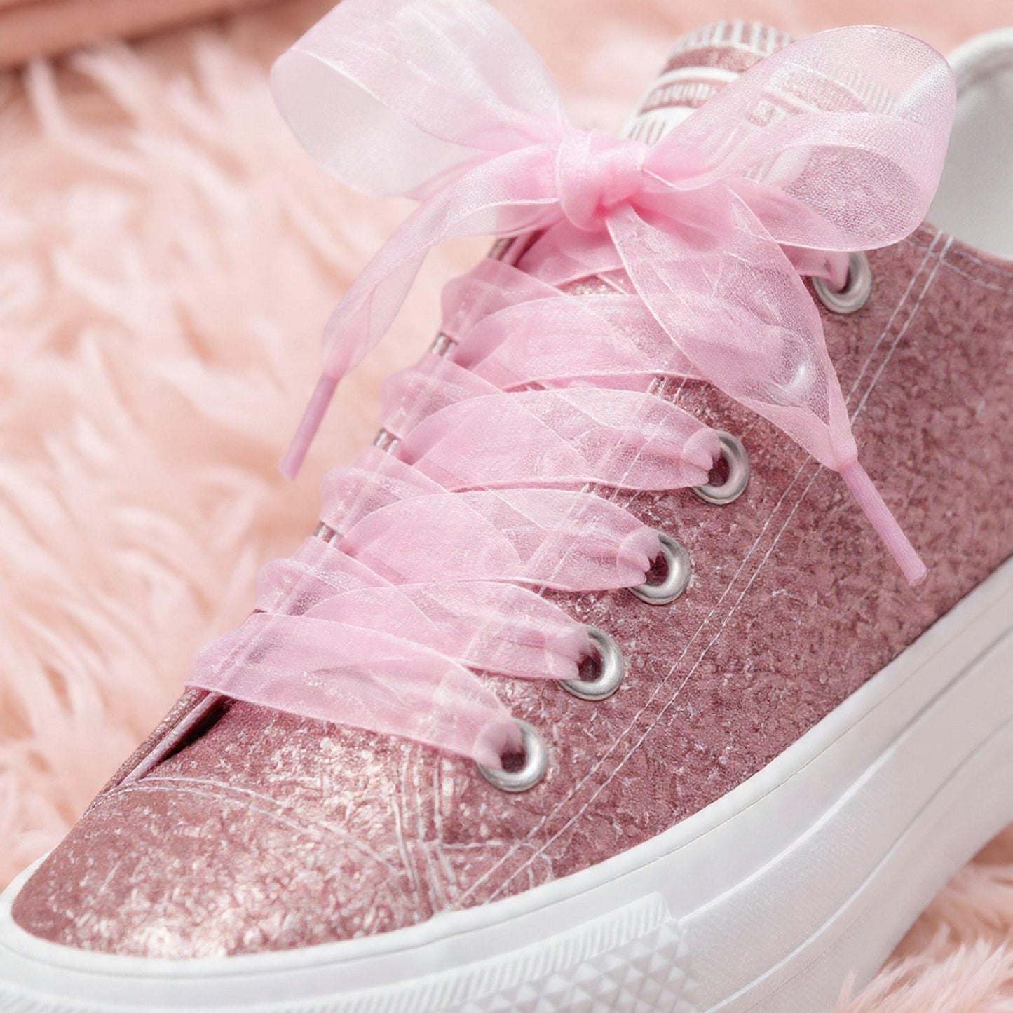 Laced Up for Love – Organza Ribbon Shoelaces