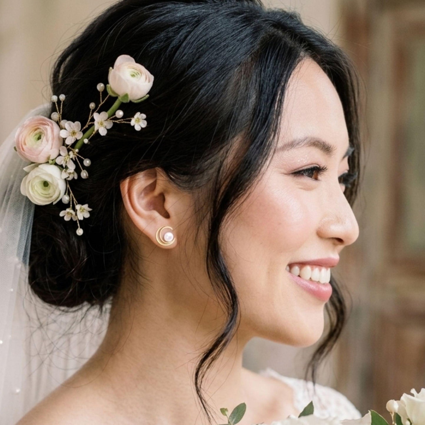 Pearl Moon Earrings – A Little Celestial Magic for Your “I Do”