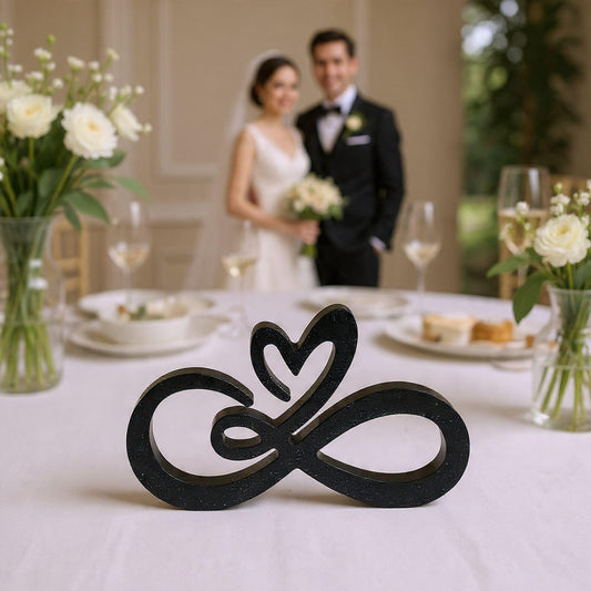 Resin Infinity Heart Figurine – Symbol of Eternal Love | Wedding or Anniversary Décor