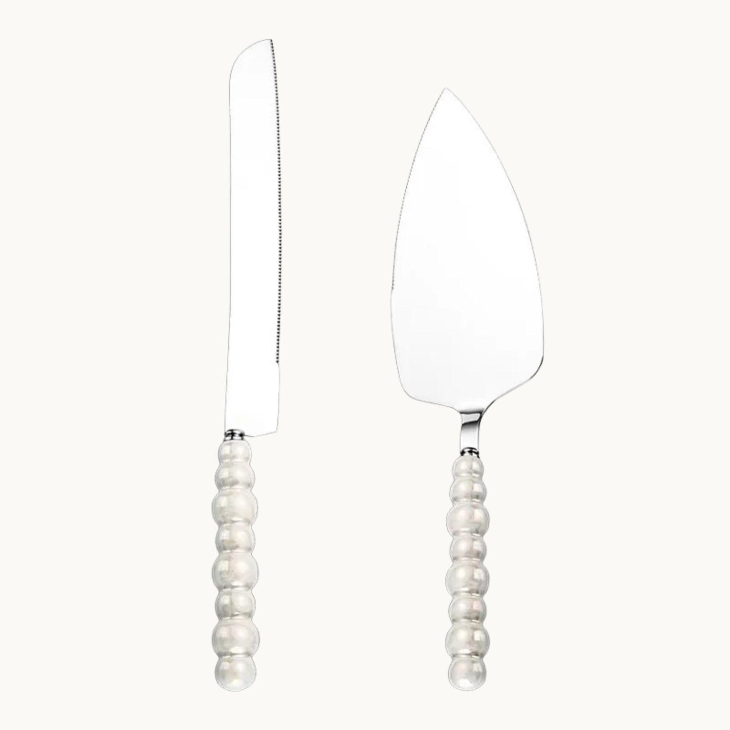 Pearl Cake Knife & Server Set | Wedding Cake Cutting Set