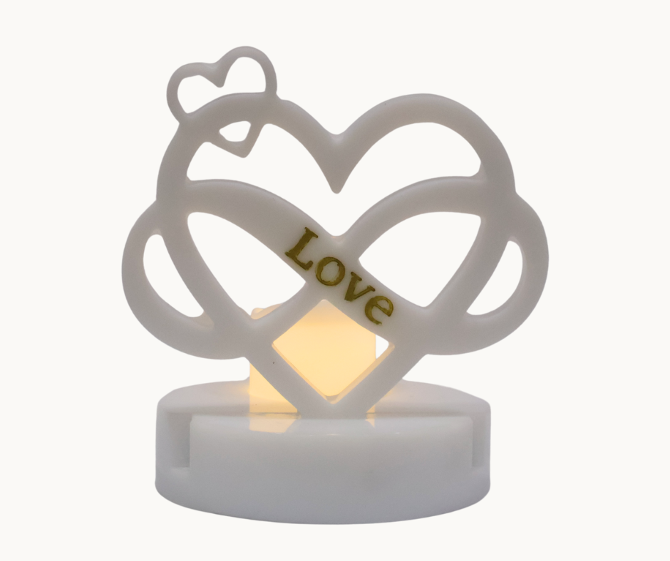 Resin Heart Infinity Candle Holder – Custom Floral Centre | Wedding Keepsake & Romantic Décor