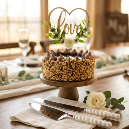 Pearl Cake Knife & Server Set | Wedding Cake Cutting Set