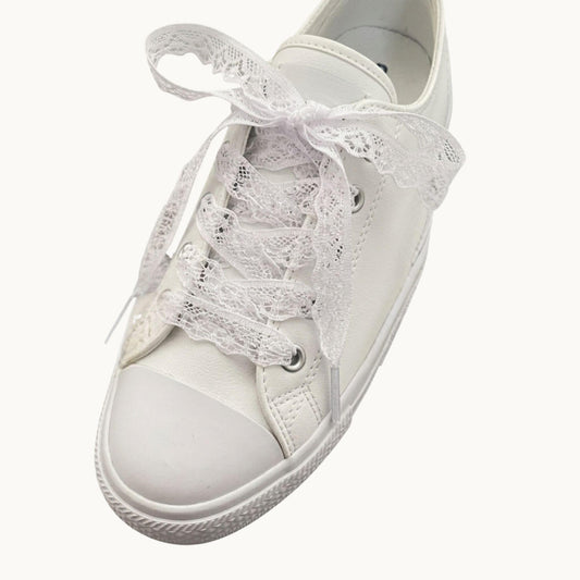 White Lace Bridal Shoe Laces – The Detail That Dresses Up Your “I Do”