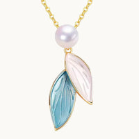 Pearl Leaf Drop Necklace