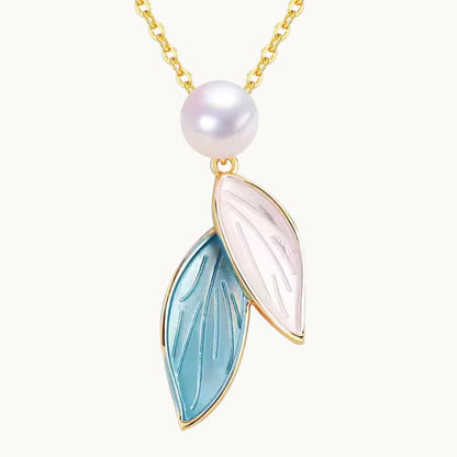 Pearl Leaf Drop Necklace