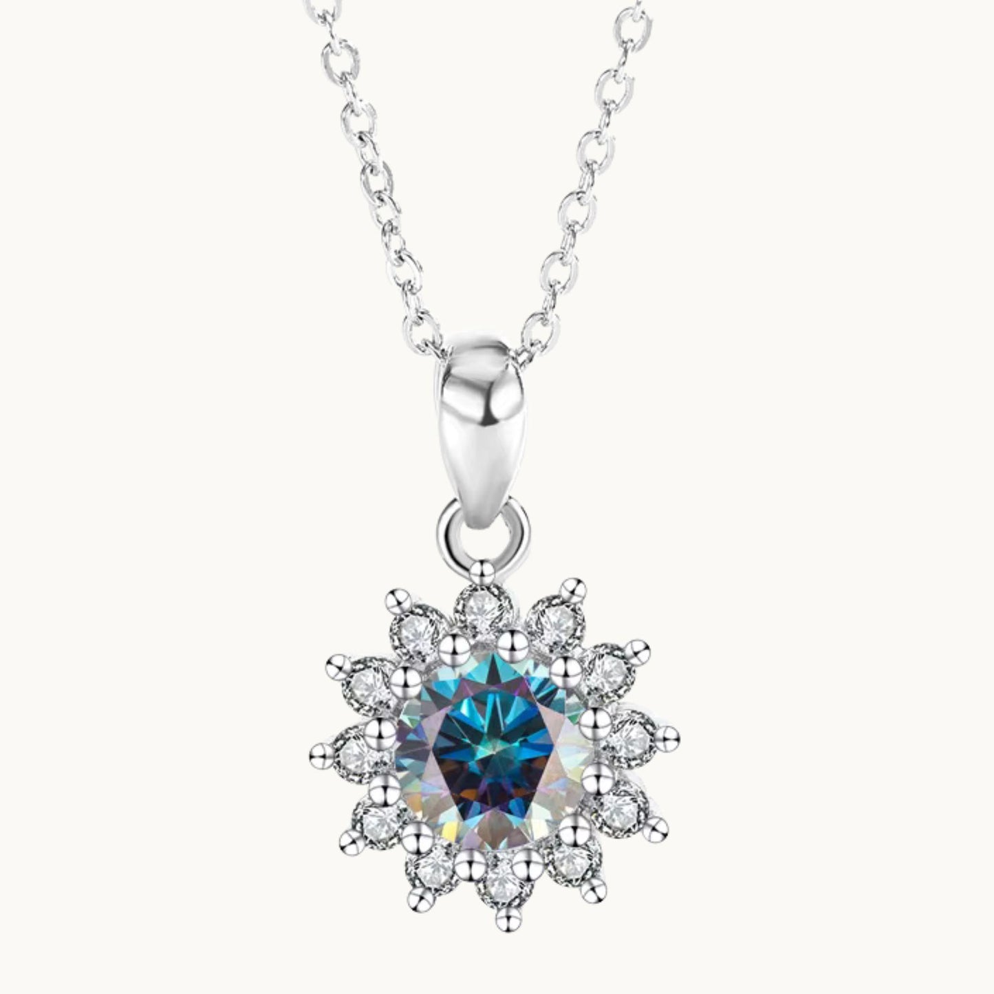 Sunflower Moissanite Necklace – Your Something Blue, Reimagined