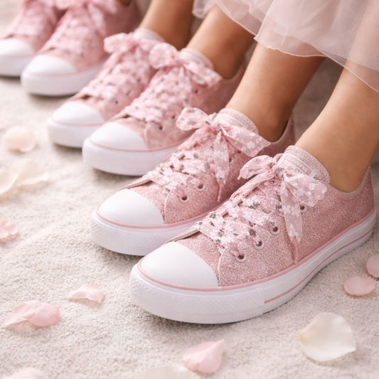 Laced Up for Love – Organza Floral Shoelaces