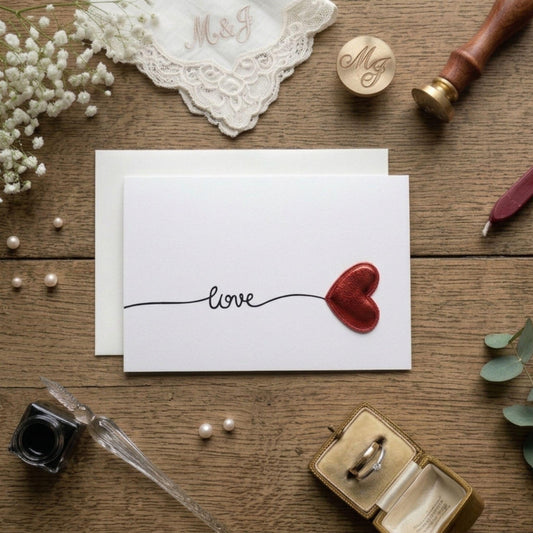 Heart Balloon Metallic Heart Card
