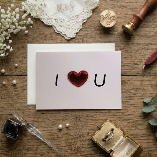 I ❤️ You - Metallic Heart Card