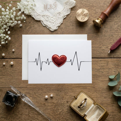 Heartbeat Metallic Heart Card