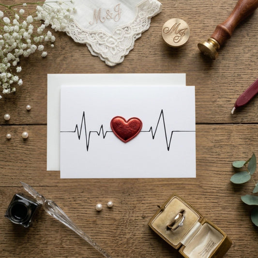 Heartbeat Metallic Heart Card