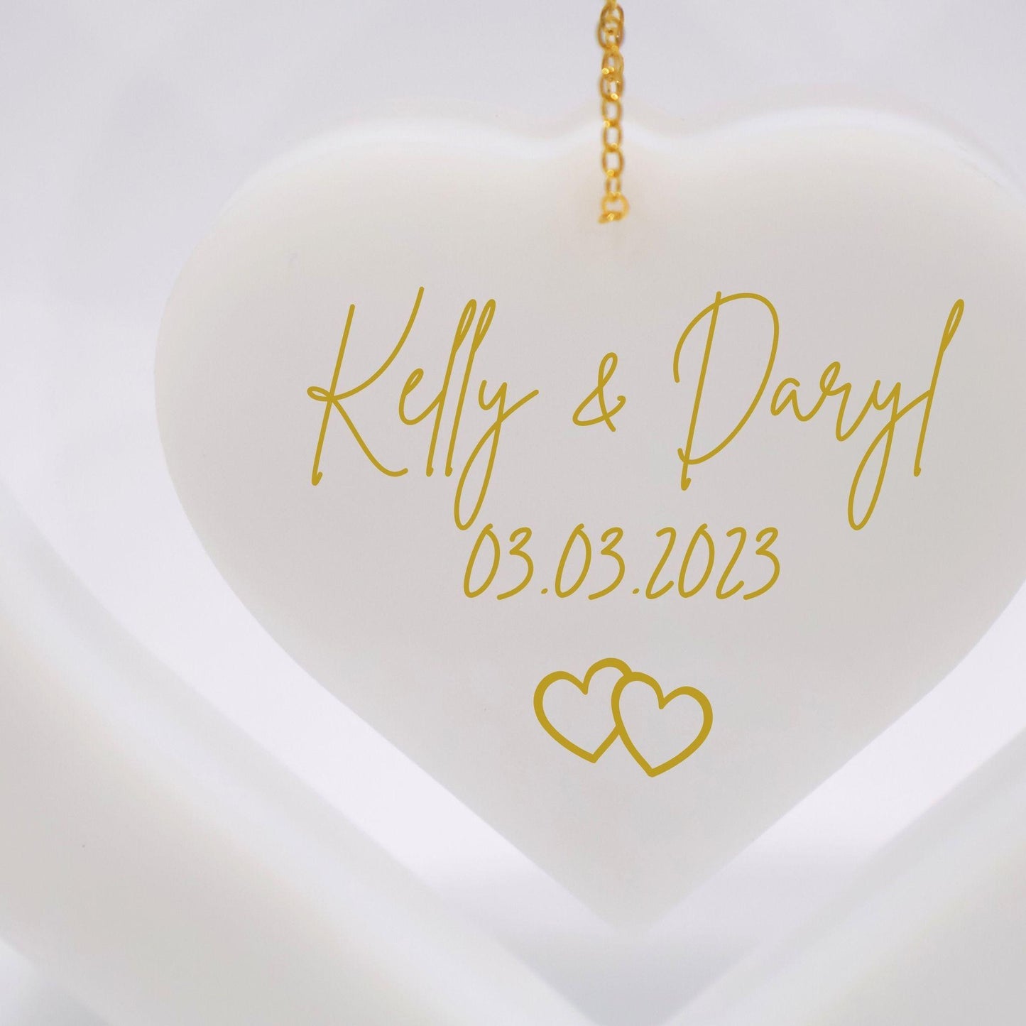 Two Hearts, One Love: Heart Shaped Resin Centrepiece for Romantic Wedding Décor