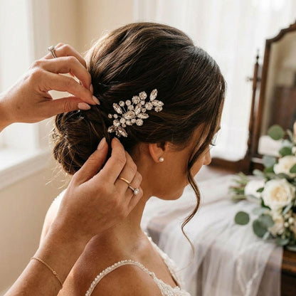 Silver Rhinestone Hair Comb