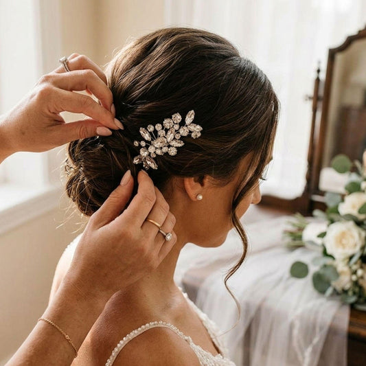 Silver Rhinestone Hair Comb