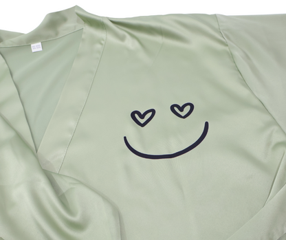 Satin Lace Trim Robe