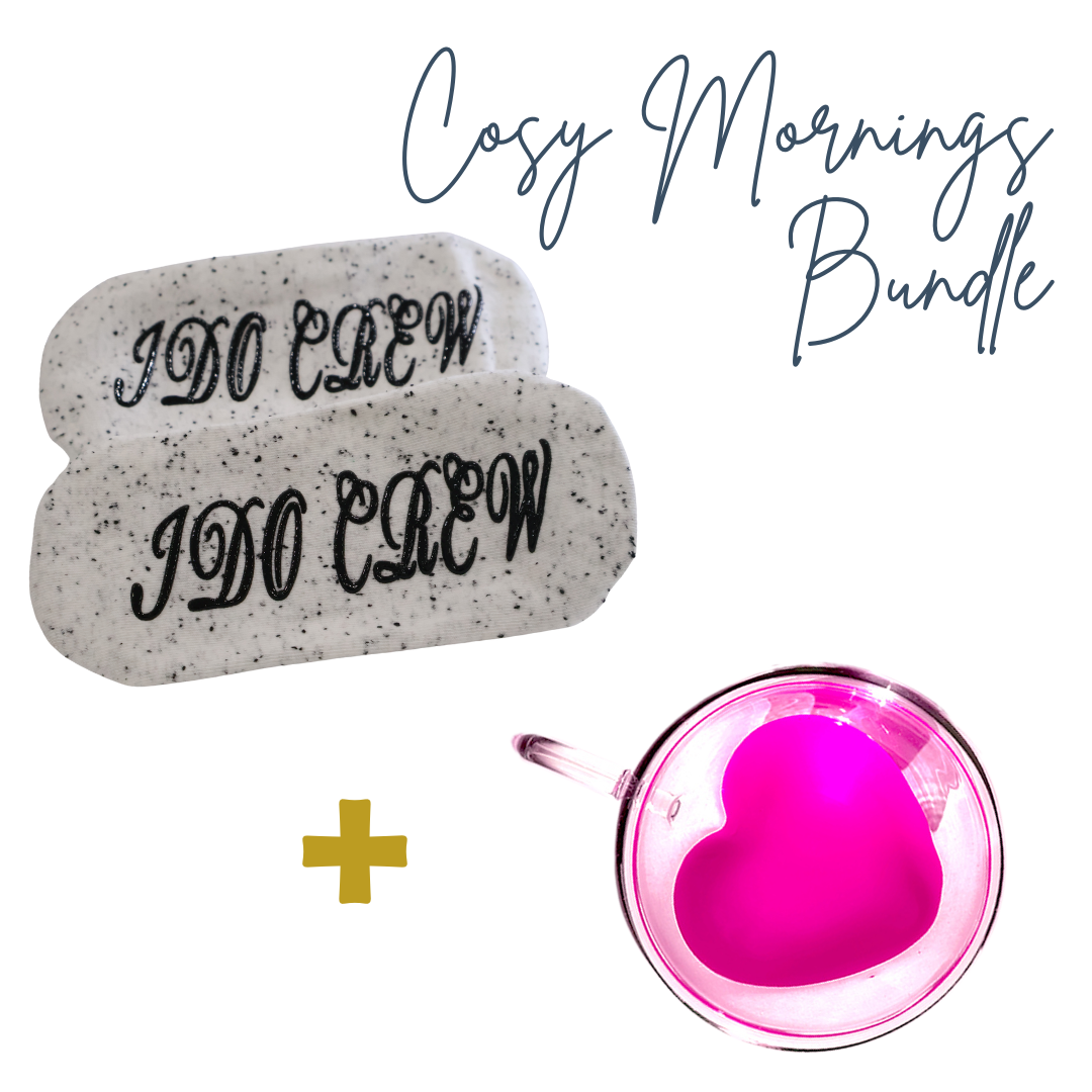 Cosy Mornings – Bridal Party Socks + Heart Mug