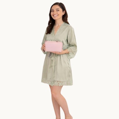 Floral Lace Bridesmaid Robe for Matching Wedding Morning Magic