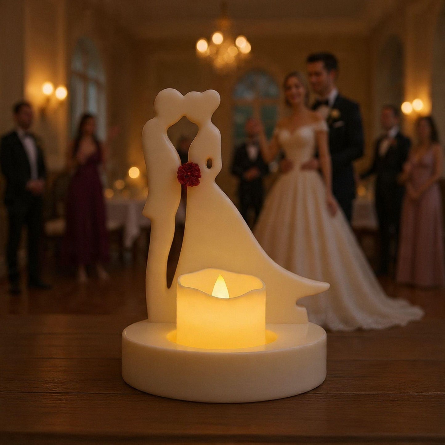 Bride & Groom Candle Holder – Romantic Resin Wedding Keepsake Décor