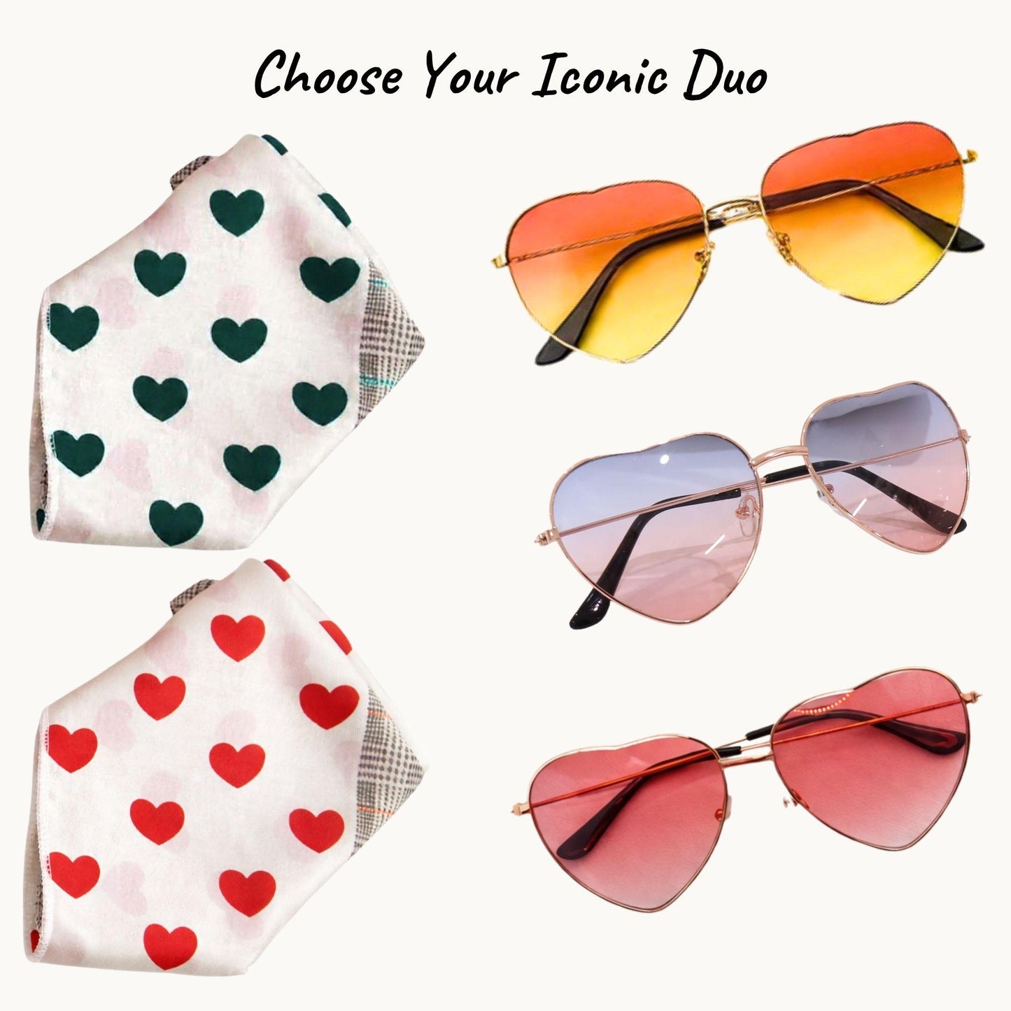 Bridesmaid Gift Set – Heart Sunglasses & Scarf Accessory Bundle