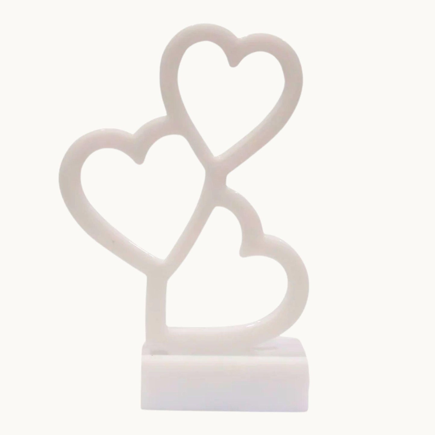 Resin Trio of Hearts Candle Holder – Custom Floral Centre | Wedding Keepsake & Romantic Décor