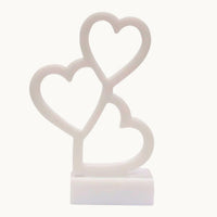 Resin Trio of Hearts Candle Holder – Custom Floral Centre | Wedding Keepsake & Romantic Décor