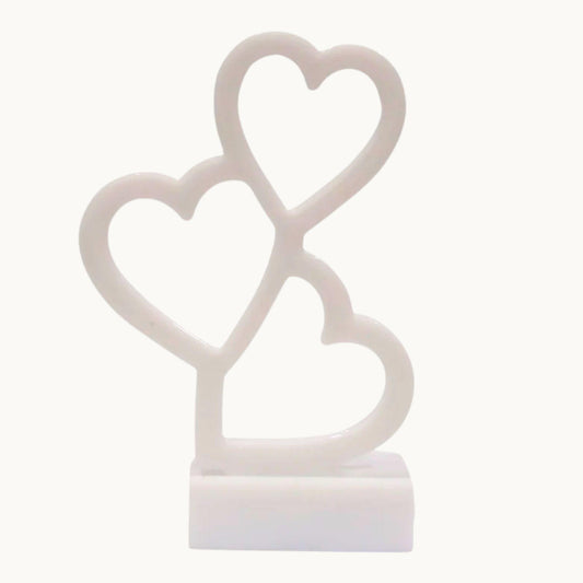 Resin Trio of Hearts Candle Holder – Custom Floral Centre | Wedding Keepsake & Romantic Décor