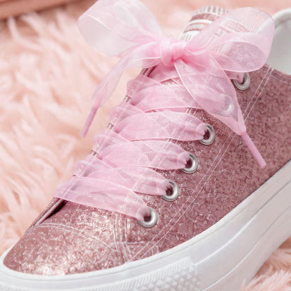 Laced Up for Love – Organza Ribbon Shoelaces