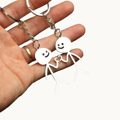 Stick Together Couple Keychain Set