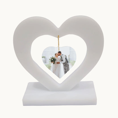 Two Hearts, One Love: Heart Shaped Resin Centrepiece for Romantic Wedding Décor