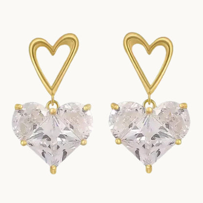 Crystal Heart Earrings