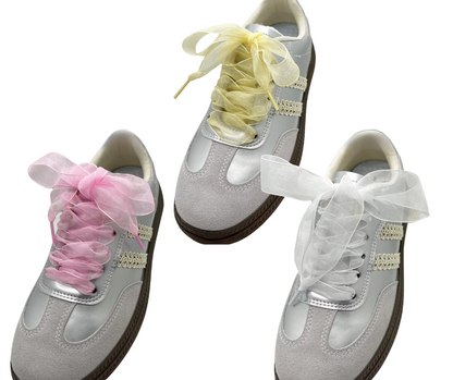 Laced Up for Love – Organza Shoelaces (Plain & Floral)