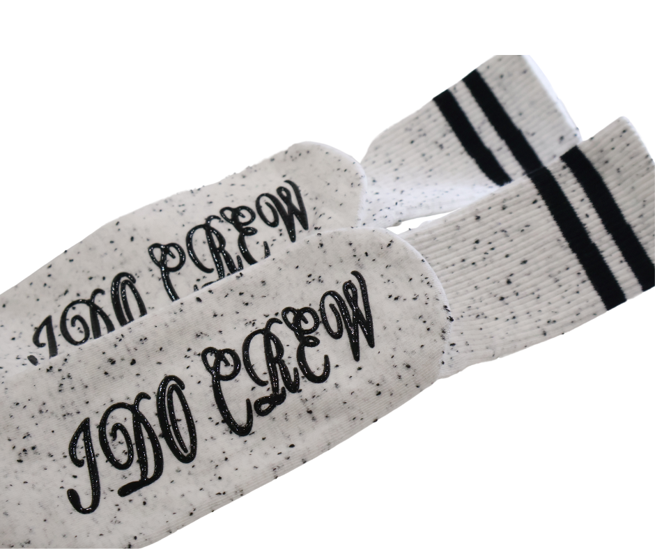 Speckled non slip socks with 'I do Crew' text -perfect bridesmaid gift