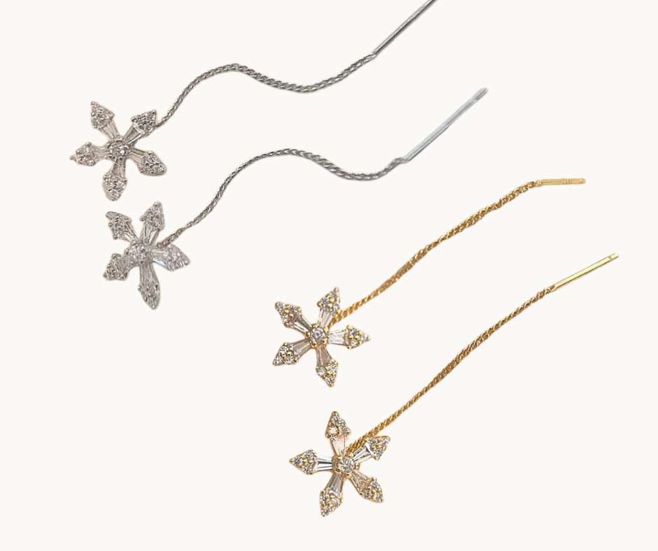 Gold and Silver thread earrings