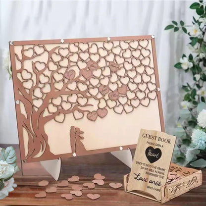 Tree of Love: Tree Heart Guest Book Frame to Treasure Forever