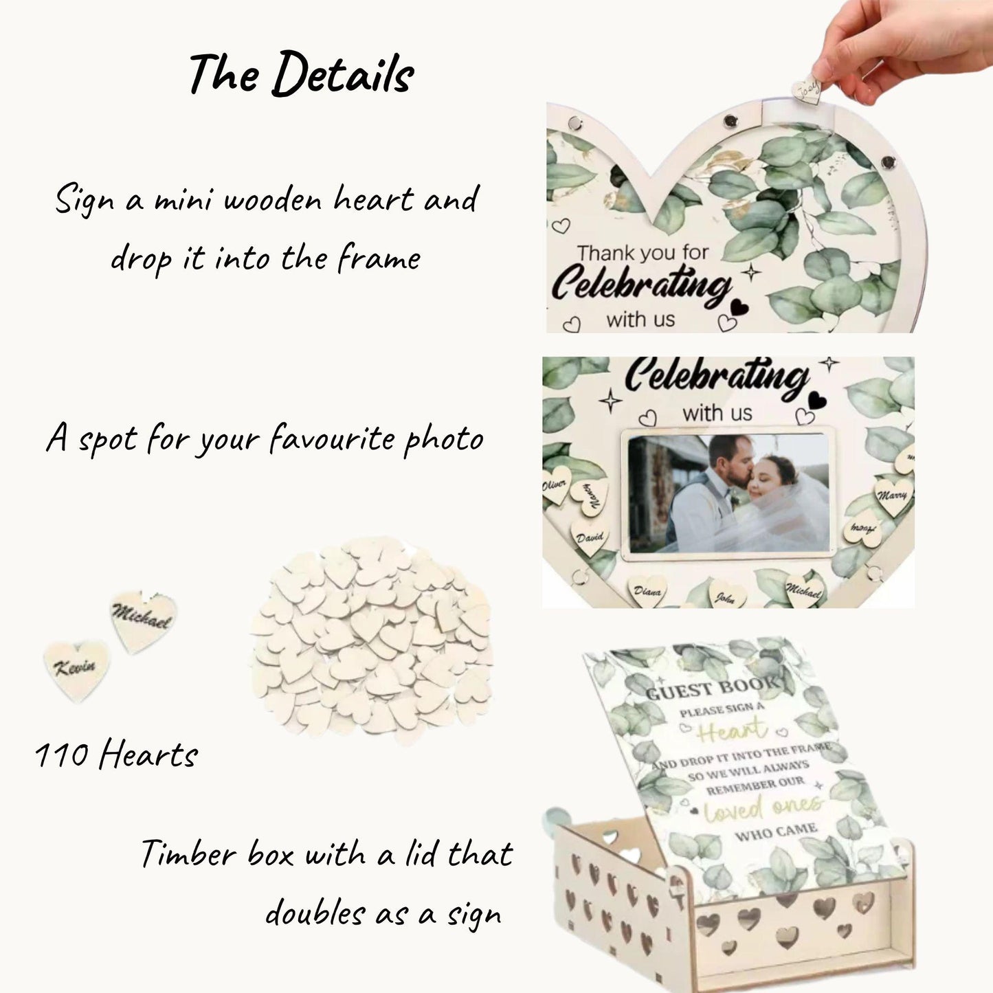 Forever & Always: Heart Guest Book Frame That Turns Memories Into Art