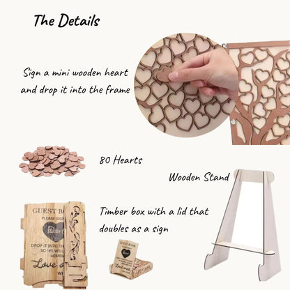 Tree of Love: Tree Heart Guest Book Frame to Treasure Forever