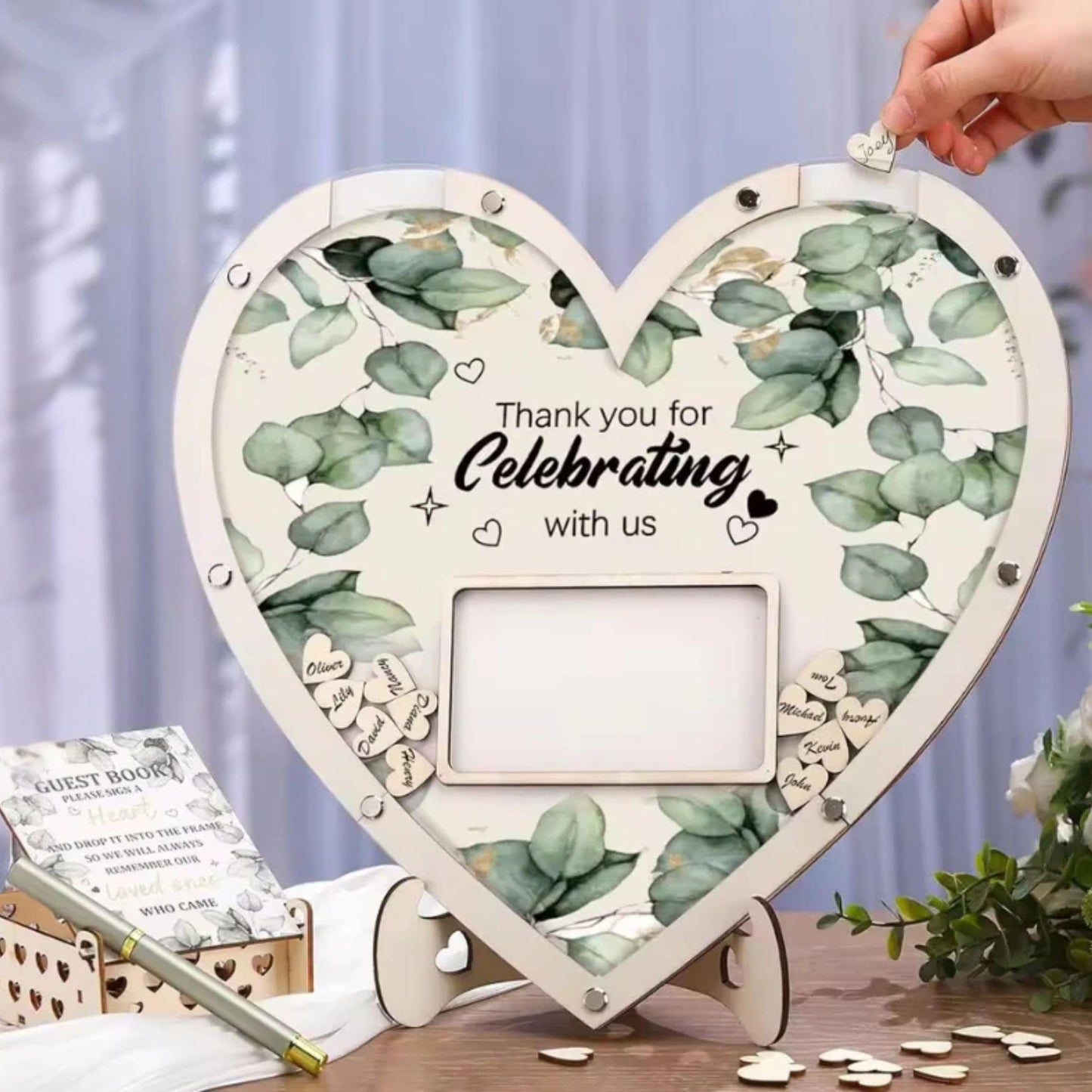 Forever & Always: Heart Guest Book Frame That Turns Memories Into Art