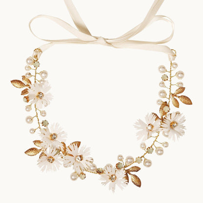 Floral Ribbon Wedding Headband