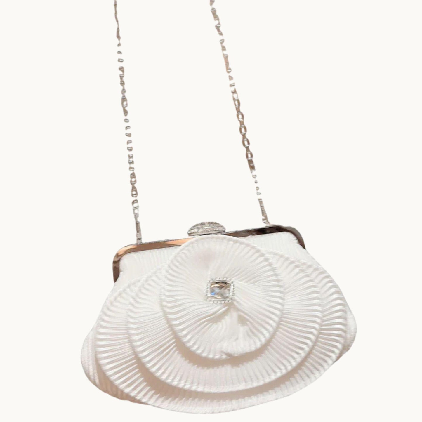 Pleated Flower Clutch