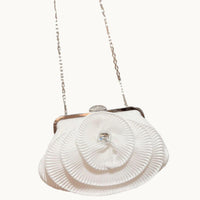 Pleated Flower Clutch