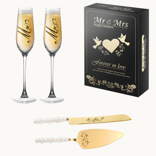 Mr & Mrs Cake & Toasting Gift Set