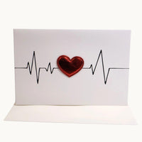 Heartbeat Metallic Heart Card