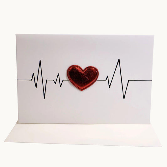 Heartbeat Metallic Heart Card