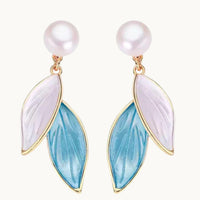 Pearl Leaf Drop Earrings