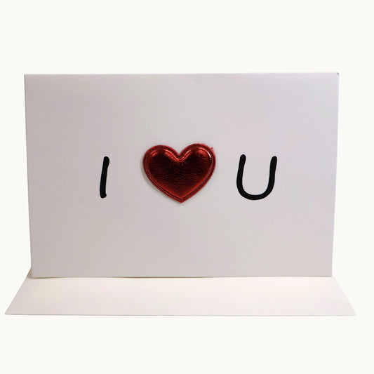 I ❤️ You - Metallic Heart Card