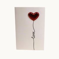 Heart Balloon Metallic Heart Card