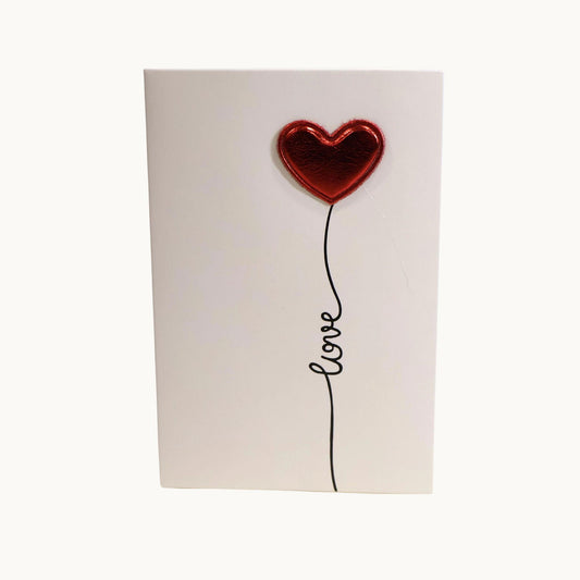 Heart Balloon Metallic Heart Card