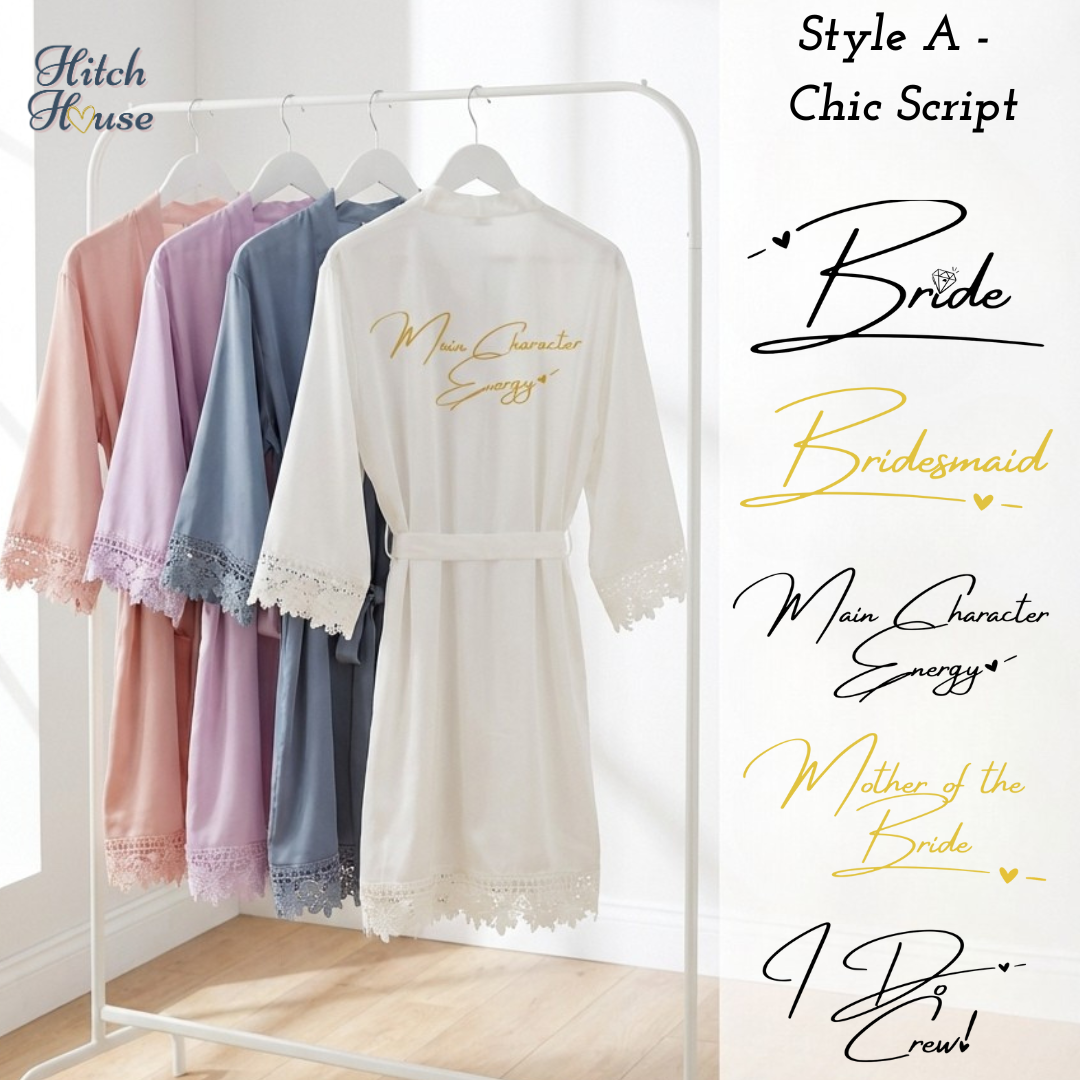 Satin Lace Trim Robe