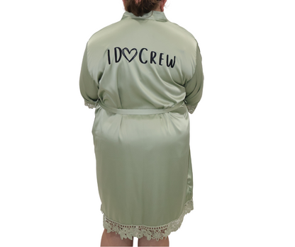 Satin Lace Trim Robe